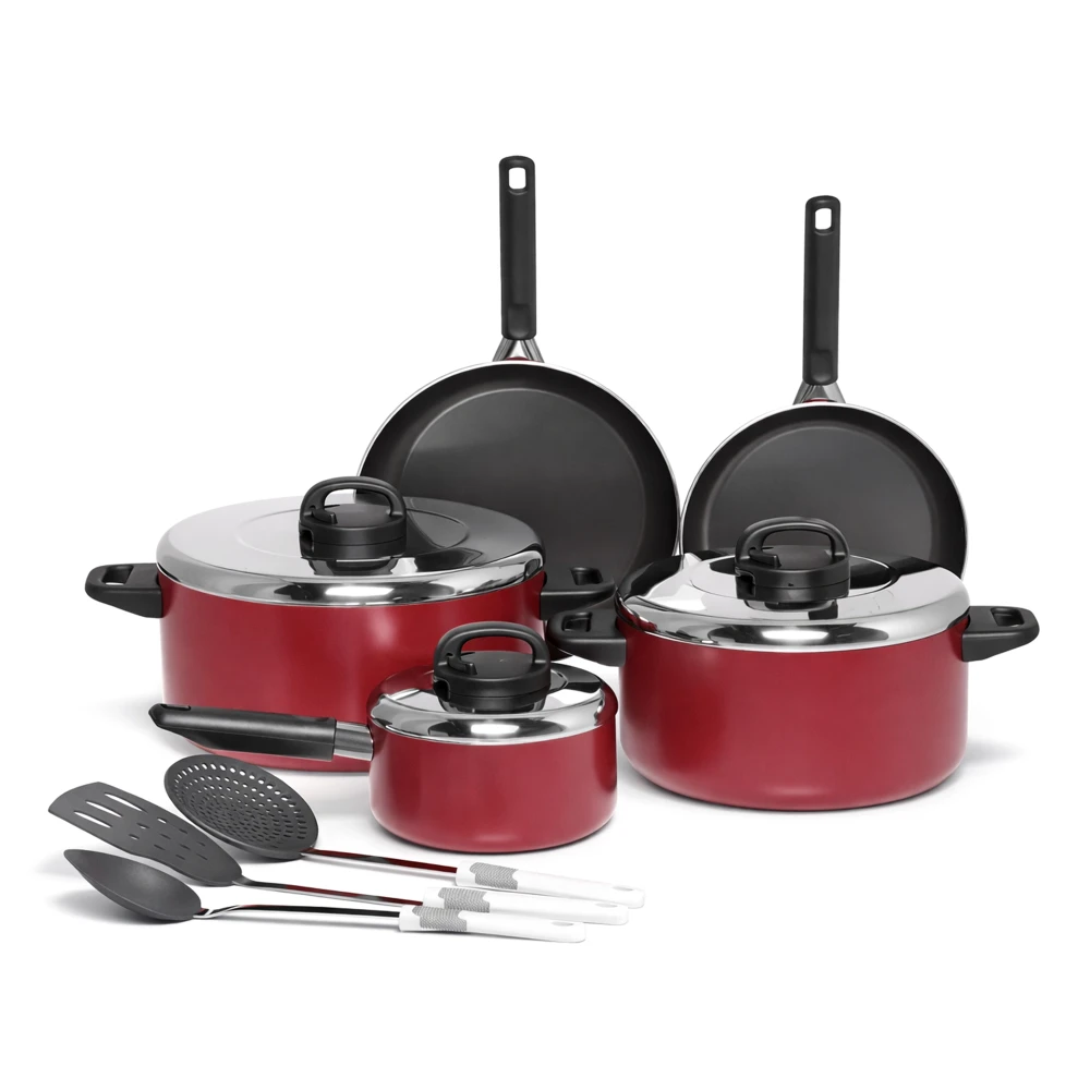Prestige, Cooking Set, 11 Pieces, Non Stick Coating, Aluminum, Black