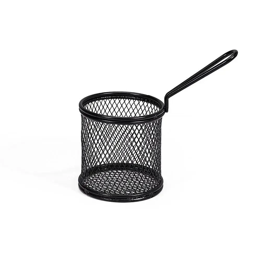 Wundermaxx, Wire Frying Basket, Round, 15.5 cm Length, 8 cm Width, 8 cm Height, Carbon Metal, Black