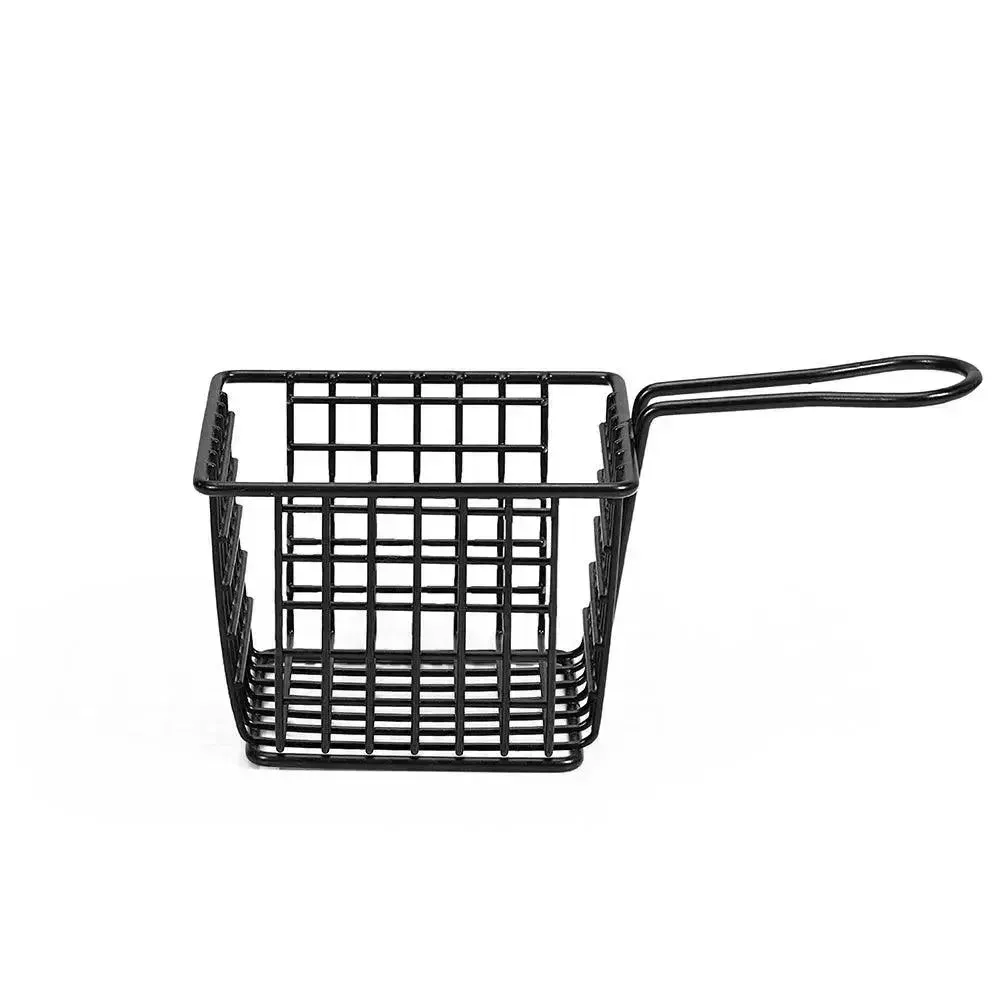 Wundermaxx, Wire Frying Basket, Square, 18 cm Length, 10 cm Width, 7.5 cm Height, Carbon Metal, Black