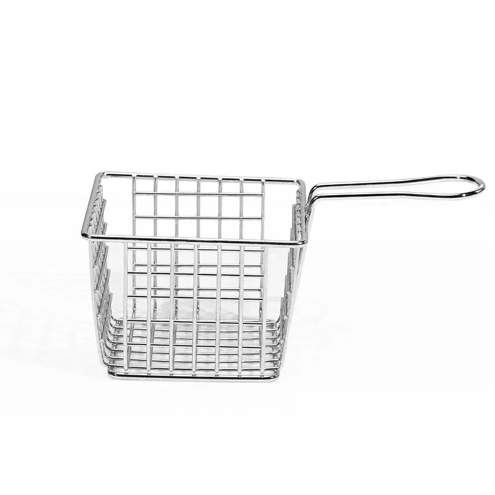 Wundermaxx, Wire Frying Basket, Square, 18 cm Length, 10 cm Width, 7.5 cm Height, Carbon Metal, Silver