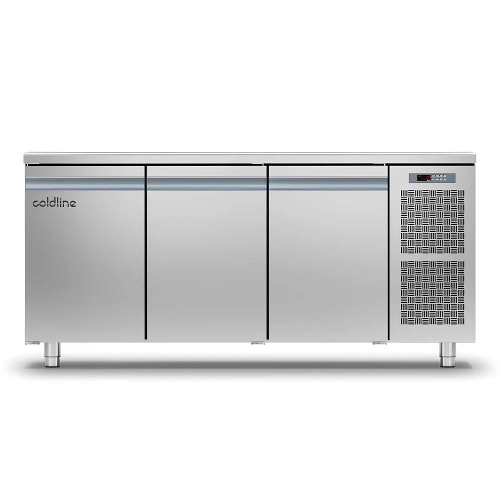 Coldline, Worktop Freezers, Stainless Steel, Silver, 3 Doors, 440 L Capacity, 850 W