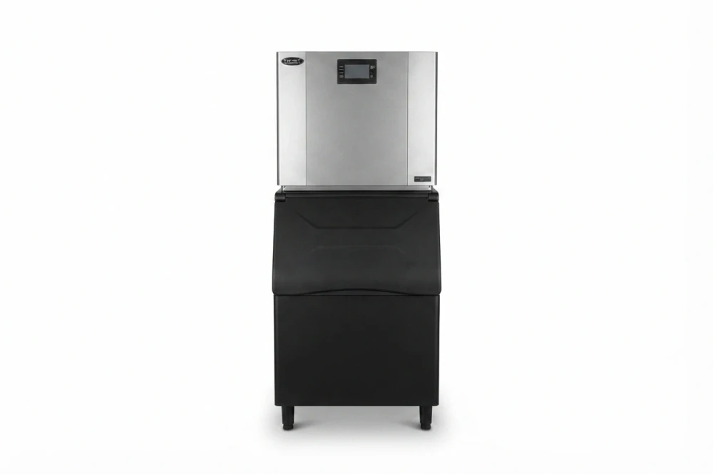 Commercial Heavy Duty Cube Ice Maker Machine, 200 kg/24h, 170 kg Storage Capacity, Air Cooled, 220V, 55 × 57 × 147 cm (L × W × H)