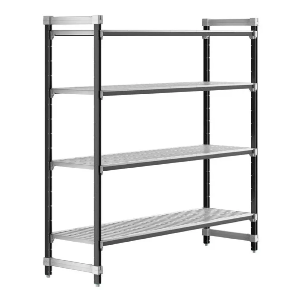 Cambro Camshelving Elements Xtra Vented Shelf Starter Unit, 4 Shelves, 907 kg Shelf Capacity,183 × 53.3 × 183 cm (L x W x H)