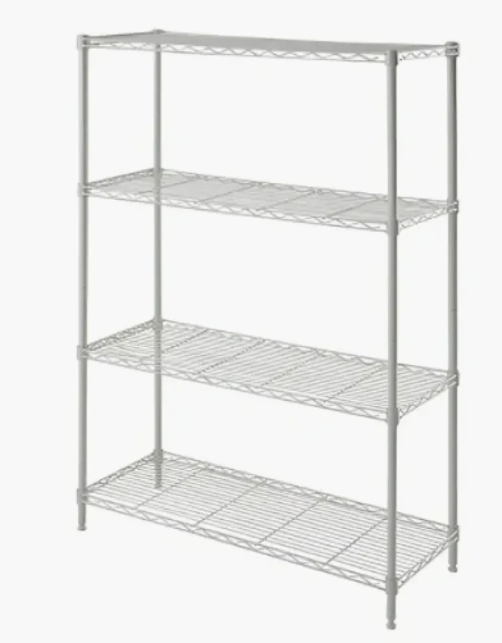 4 Tier Heavy Duty Stainless Steel Shelving Unit 91 × 53 × 180 (L x W x H) cm