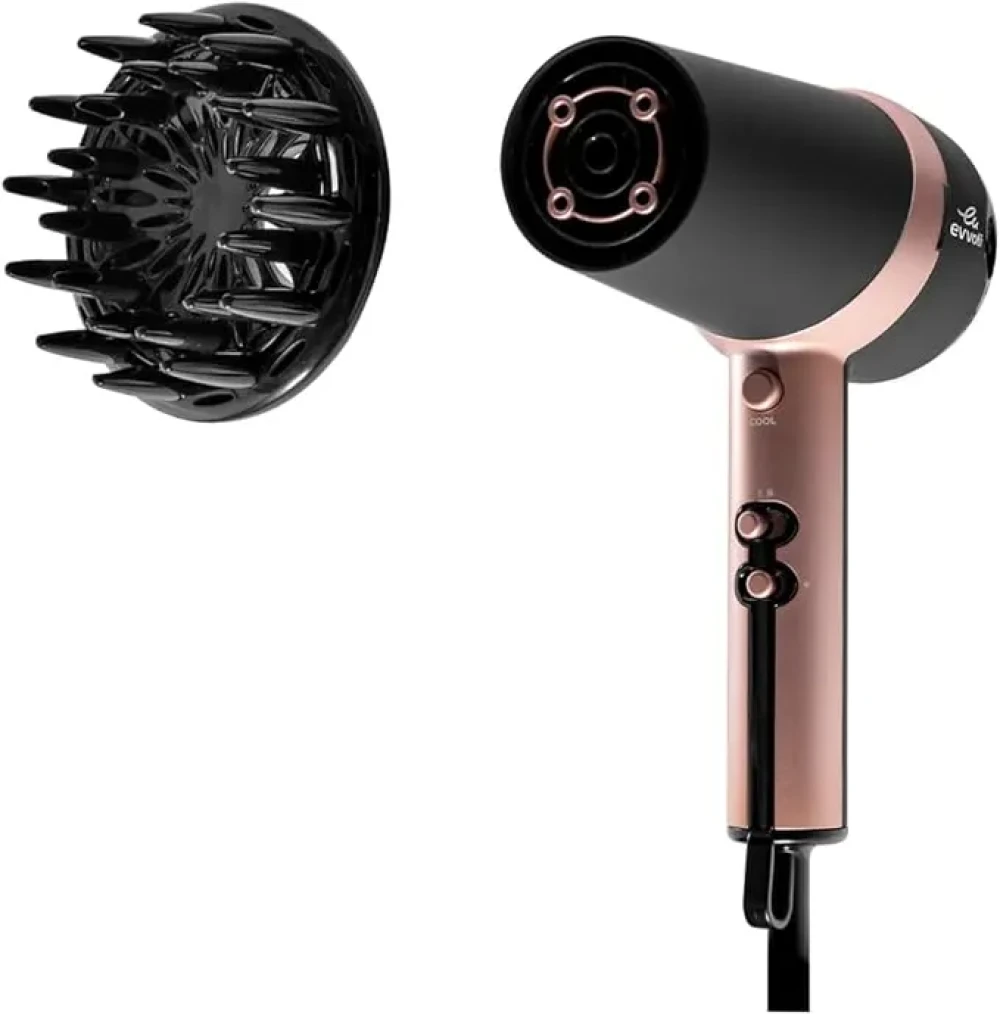 evvoli, Ionic Hair Dryer with Cool Shot, Fast-Drying Blow Dryer 2300W, 2 Speed/3 Heat Settings, DC Motor ,Color Red