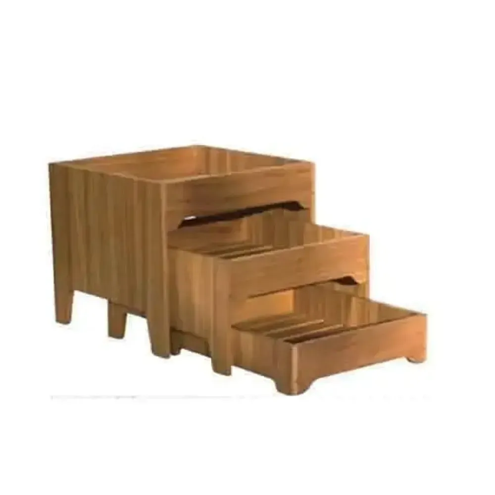 Wundermaxx Generic, Buffet Riser, Square, Oak Wood, Natural Finish