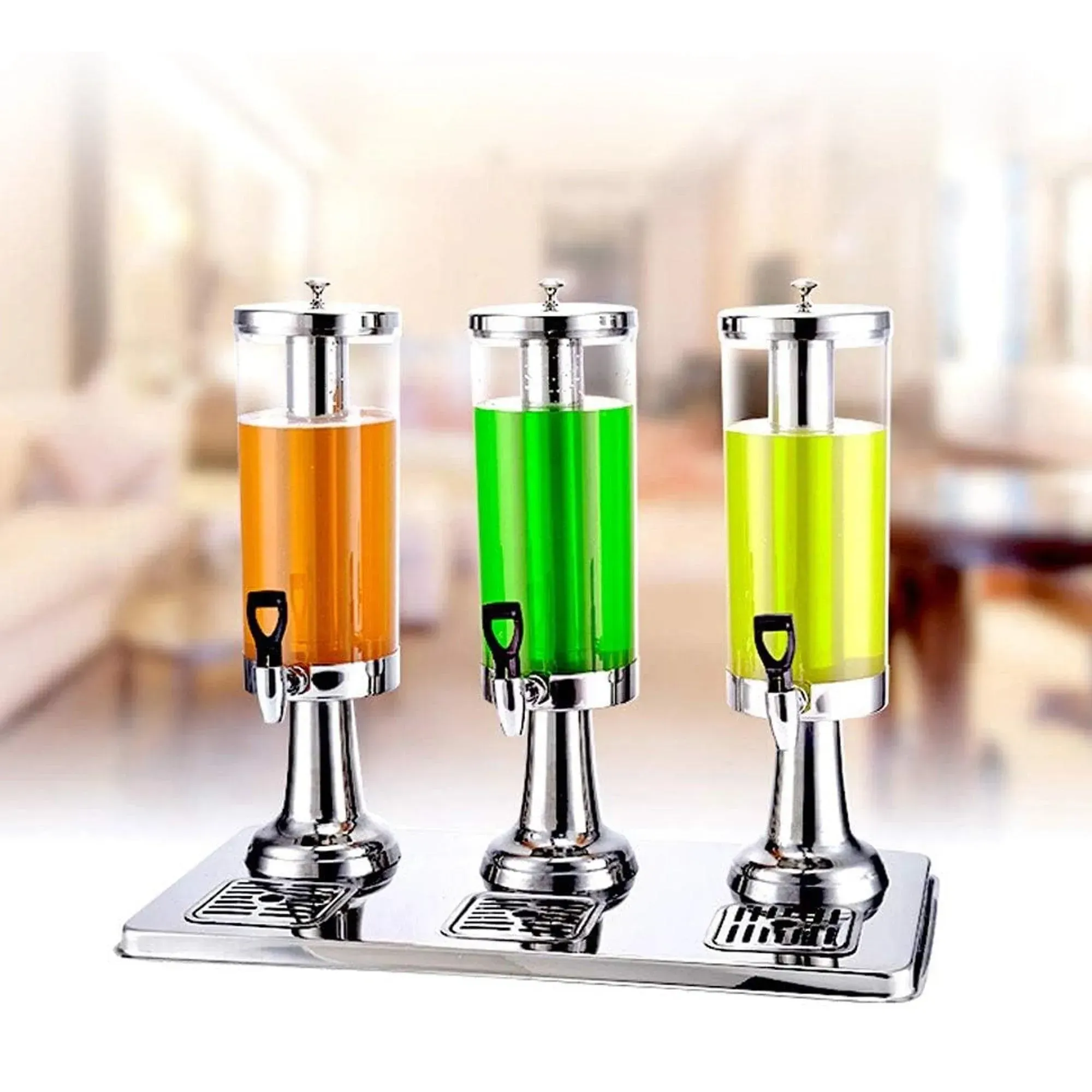 Wundermaxx, Juice Dispenser, 3 x 5 L Capacity, Stainless Steel, Silver