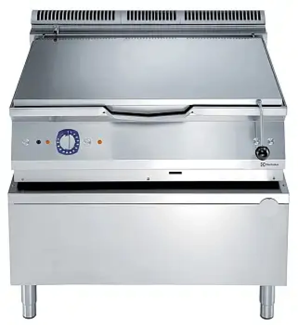 Electrolux 100L Gas Automatic Tilting Braising Pan, Duomat Bottom, Stainless Steel, 100 × 93 × 85 cm (L × D × H)