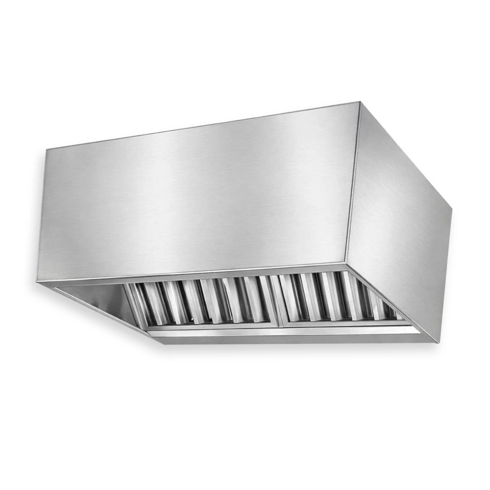 Wall Type Kitchen Hood Stainless Steel Box Design Fresh Air System Ducting System Fire Suppression System 120 × 110 × 50 cm (L × W × H)