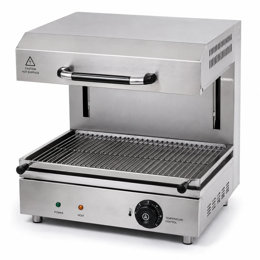 Electric Lift Salamander Grill, 2.8kW, Silver, 45 × 51 × 56 cm (L x W x H)